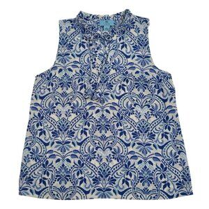 Sleeveless Floral Blue & White Blouse By CeCe, for women, Size S, NWT